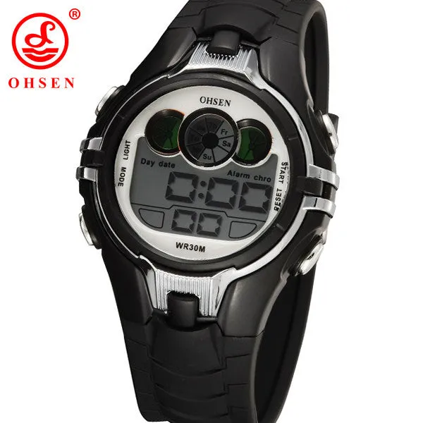 OHSEN Boys Kids Children Digital Sport Watch Alarm Date Chronograph LED Back Light Waterproof Wristwatch Student Clock