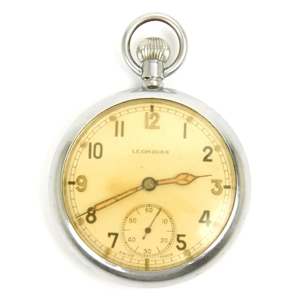 Original British WWII Leonidas G.S.T.P. Pocket Watch - Fully Functional