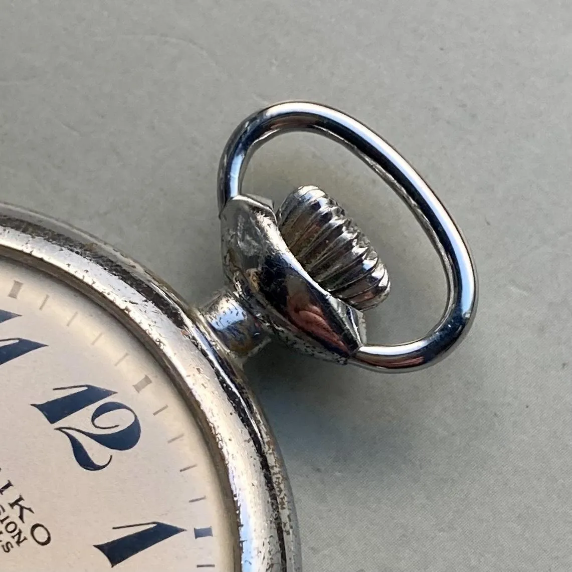 Seiko Pocket Watch Antique Railroad Silver 49mm Vintage