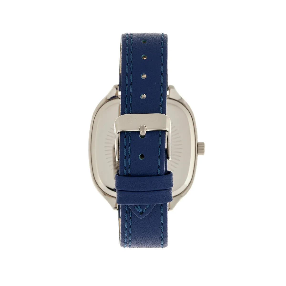 Simplify The 3500 Leather-Band Watch - Silver/Blue