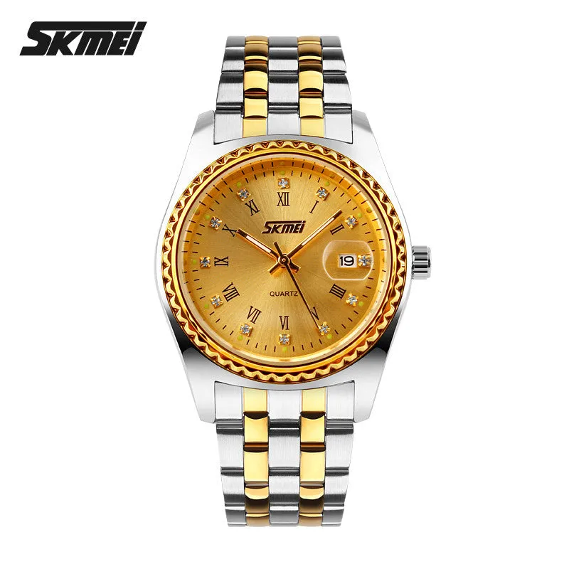 SKMEI Men Quartz Watch Mens Brand Stainless Steel Strap Analog Date Men's Casual Watches Male Wristwatches