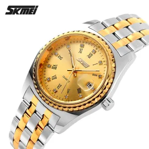 SKMEI Men Quartz Watch Mens Brand Stainless Steel Strap Analog Date Men's Casual Watches Male Wristwatches