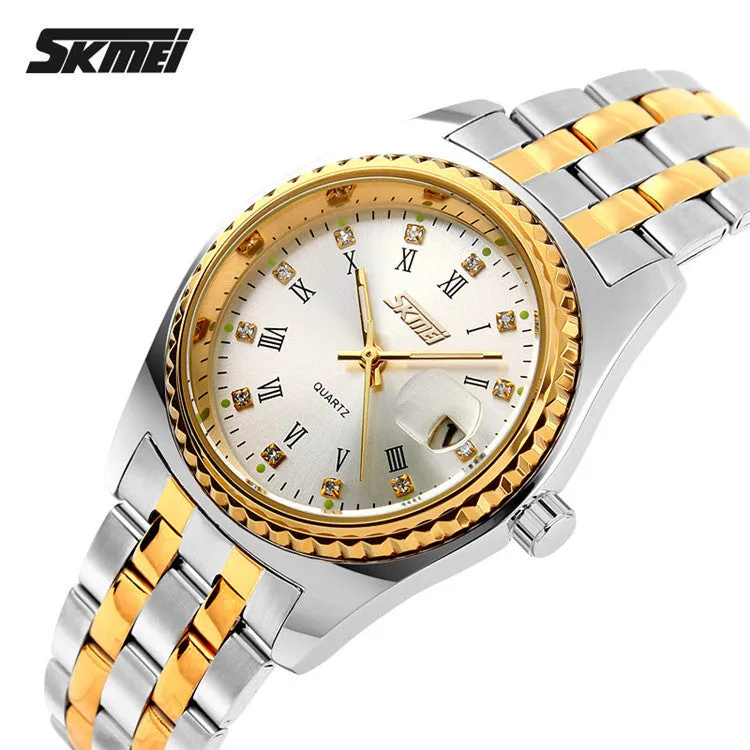 SKMEI Men Quartz Watch Mens Brand Stainless Steel Strap Analog Date Men's Casual Watches Male Wristwatches