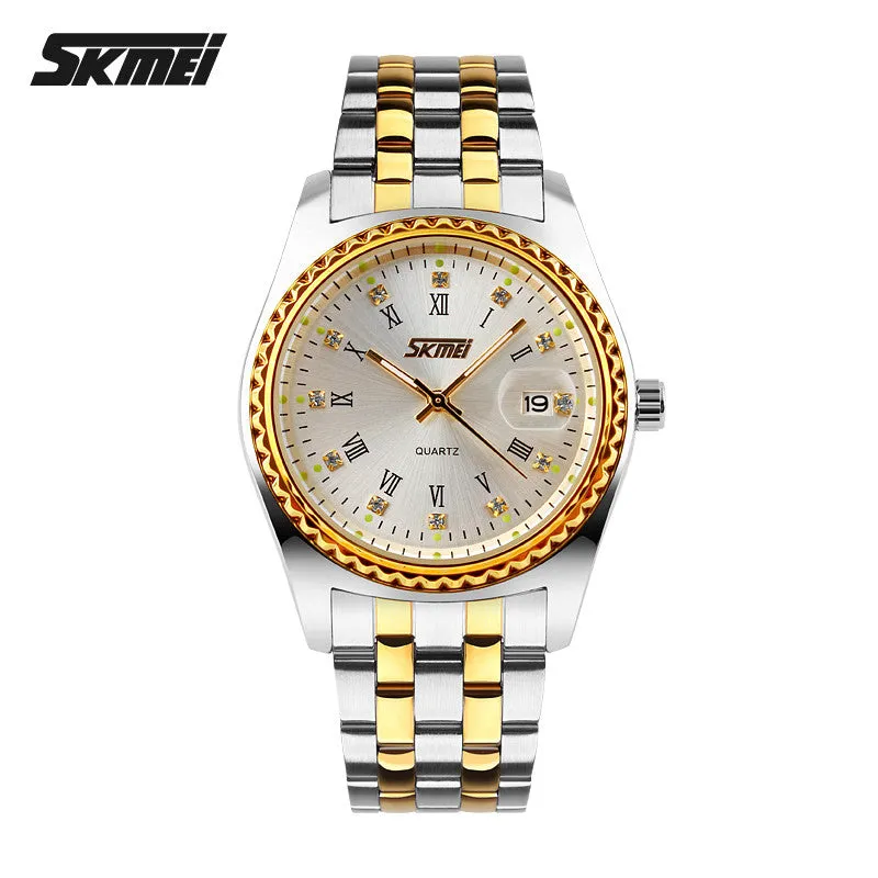 SKMEI Men Quartz Watch Mens Brand Stainless Steel Strap Analog Date Men's Casual Watches Male Wristwatches