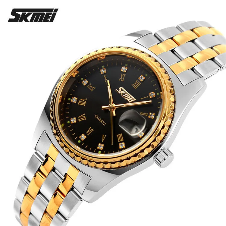 SKMEI Men Quartz Watch Mens Brand Stainless Steel Strap Analog Date Men's Casual Watches Male Wristwatches