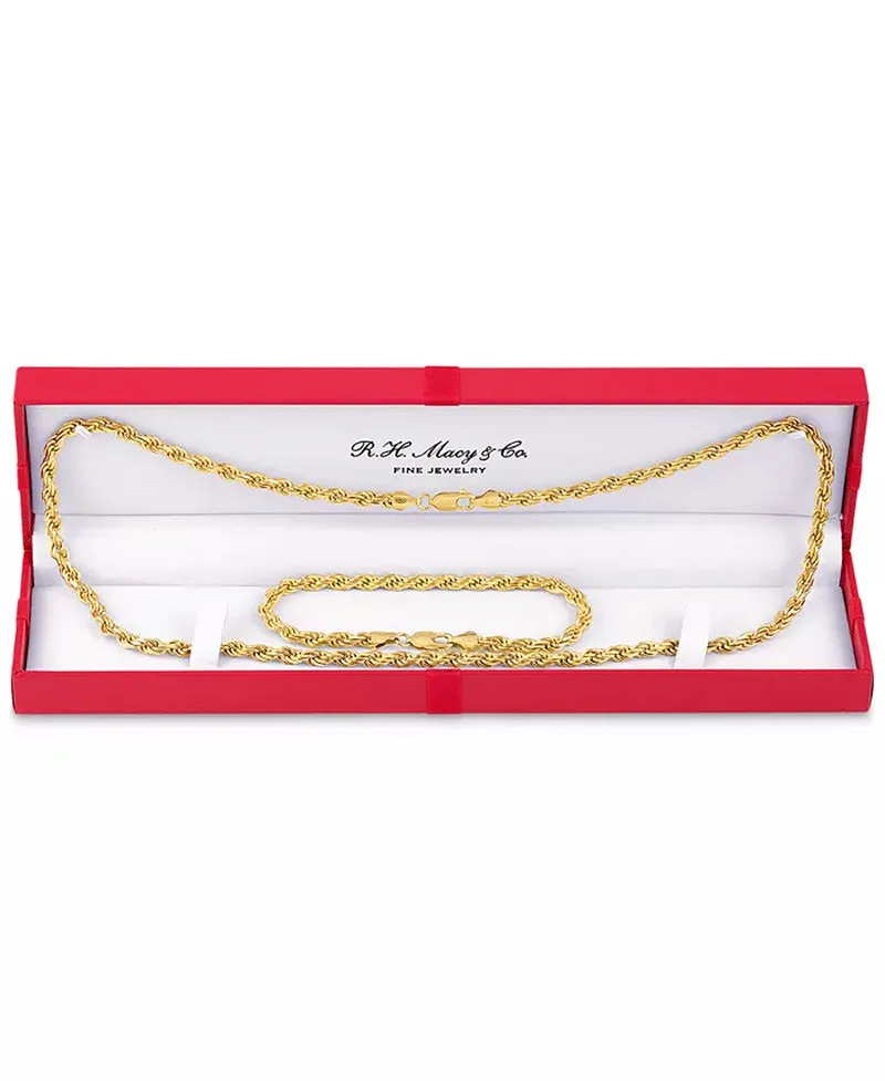 Stunning 2-Pc. 22" Rope Link Chain Necklace & Bracelet Set - Exclusive for Macy's