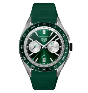 TAG Heuer Connected Calibre E4 Watch with Green Rubber Strap