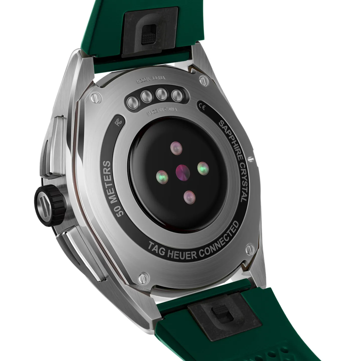 TAG Heuer Connected Calibre E4 Watch with Green Rubber Strap