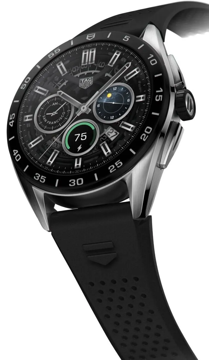 TH Watch Connected Calibre E4 Black 45 Rubber