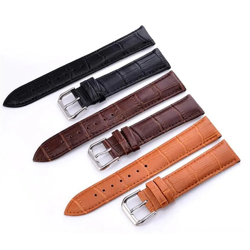 Universal Replacement Snakeskin Leather Watch Straps compatible with most watches