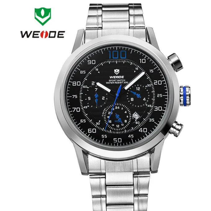 WEIDE Military Watches Men Quartz Sports Watch Luxury Brand Calendar Wristwatches 30m Waterproof Male Clock