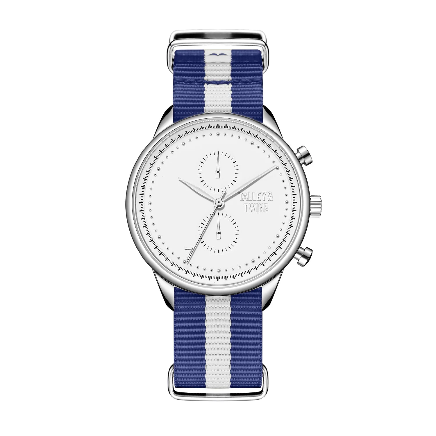 White & Silver - Blue & White Canvas Band