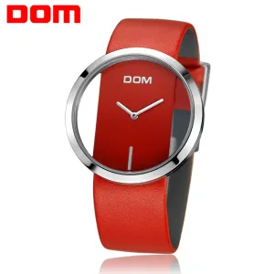 Women Watch DOM Brand luxury Fashion Casual Unique Lady Wrist watches leather quartz waterproof Stylish relogio feminino 205